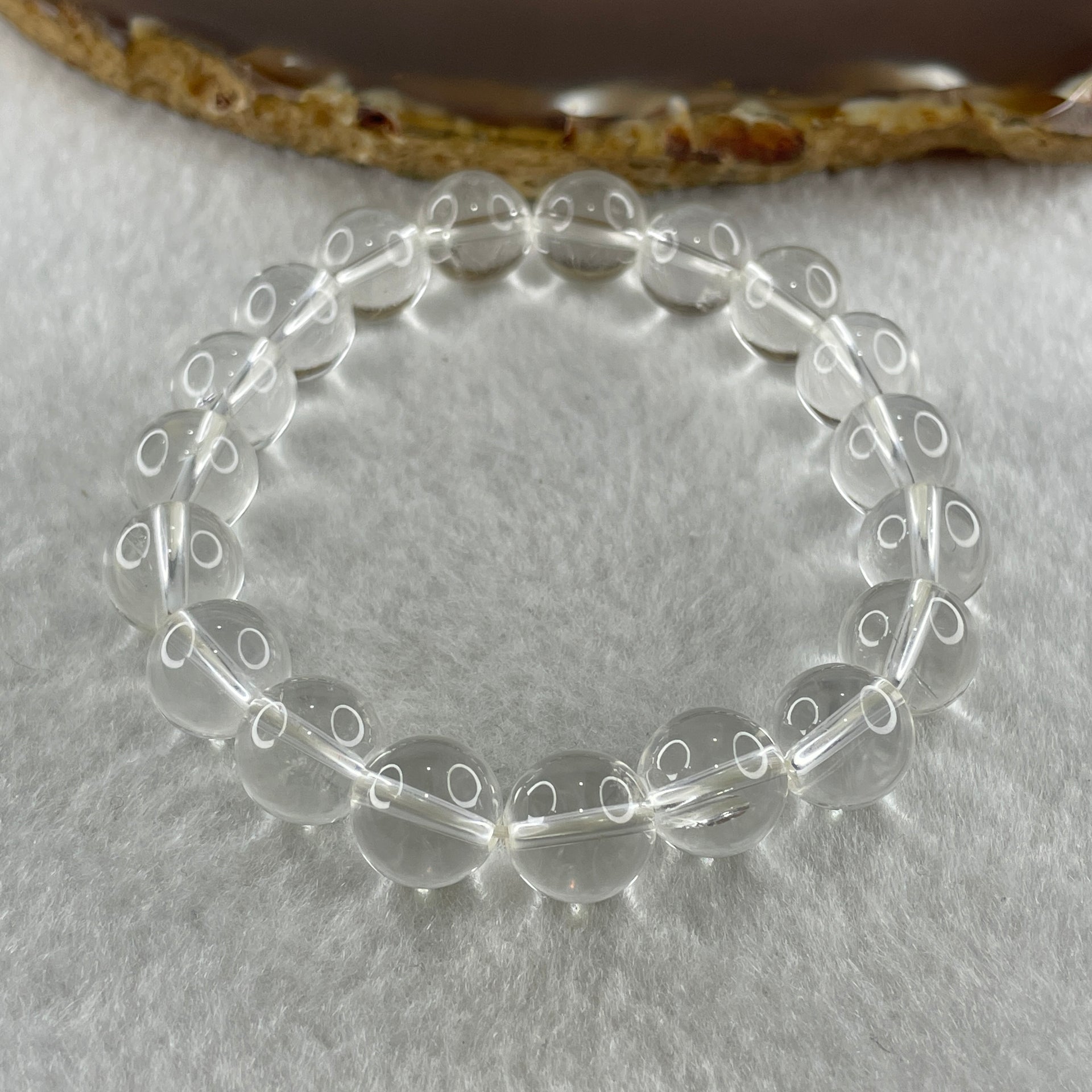 Natural Clear Quartz Beads Bracelet 26.36g 15cm 10.1mm 19 Beads - Huangs Jadeite and Jewelry Pte Ltd
