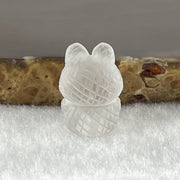 Natural Matt Clear Quartz Labubu Charm Display 3.54g 19.0 by 12.8 by 10.6mm - Huangs Jadeite and Jewelry Pte Ltd