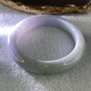 Natural Type A Light Lavender with Green Jadeite Bangle 59.36g Inner Diameter 55.4mm 12.0 by 9.8mm (Close to Perfect) - Huangs Jadeite and Jewelry Pte Ltd