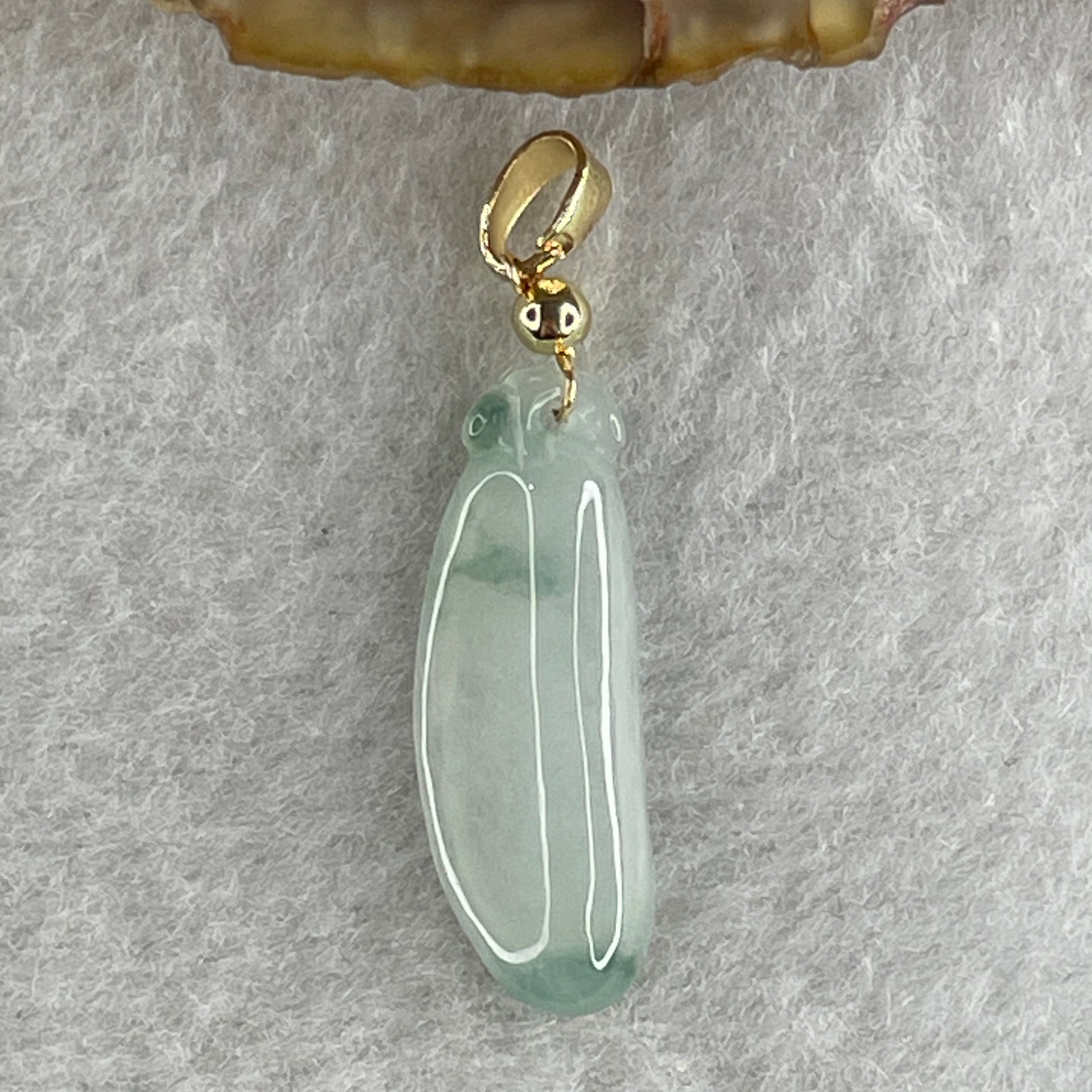Type A Semi Icy Faint Lavender with Green Patches Jadeite Ruyi Pendant 1.49g 24.2 by 8.5 by 3.5mm - Huangs Jadeite and Jewelry Pte Ltd
