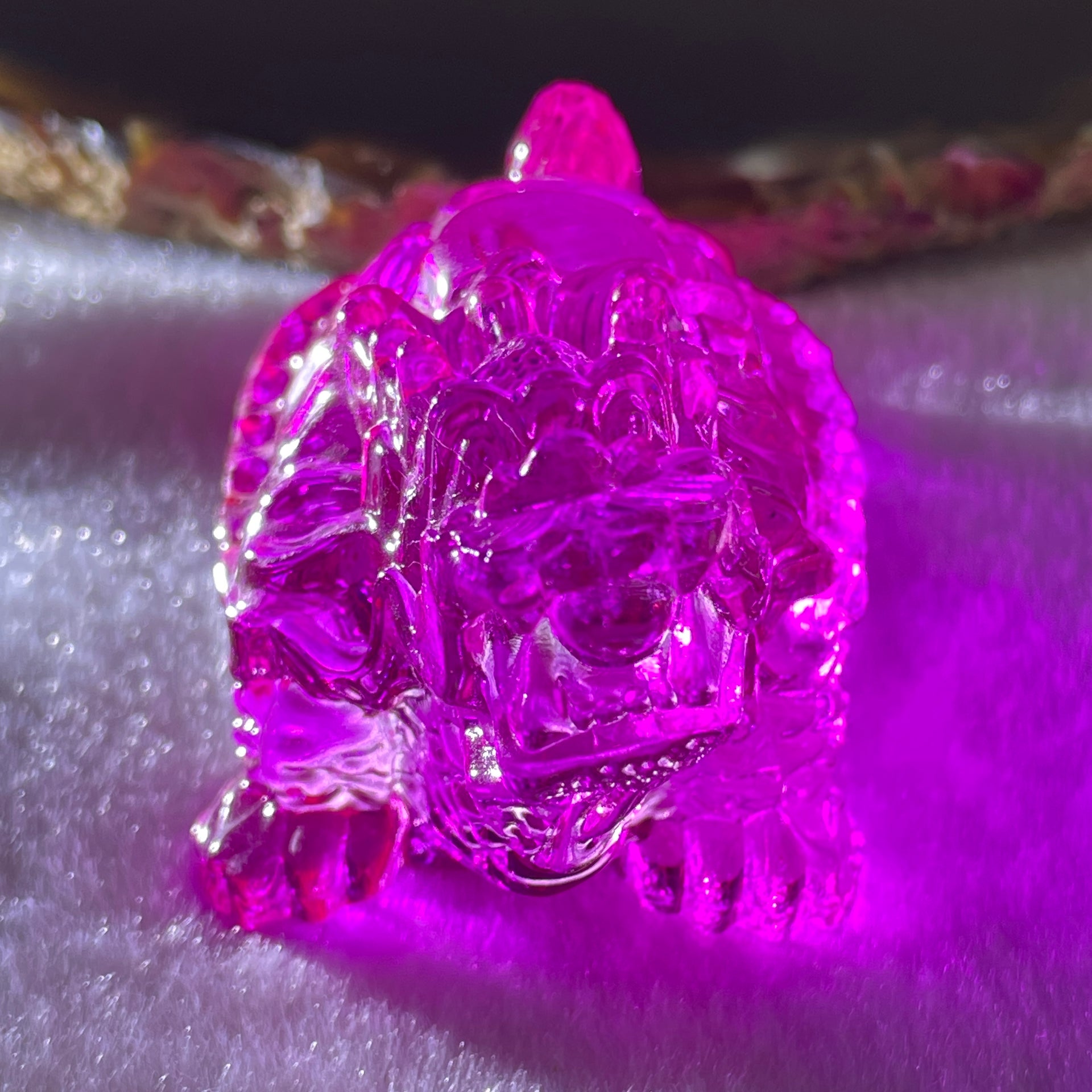 Natural Pink Liuli Dragon Turtle Display 67.93g 60.6 by 37.3 by 36.8mm - Huangs Jadeite and Jewelry Pte Ltd