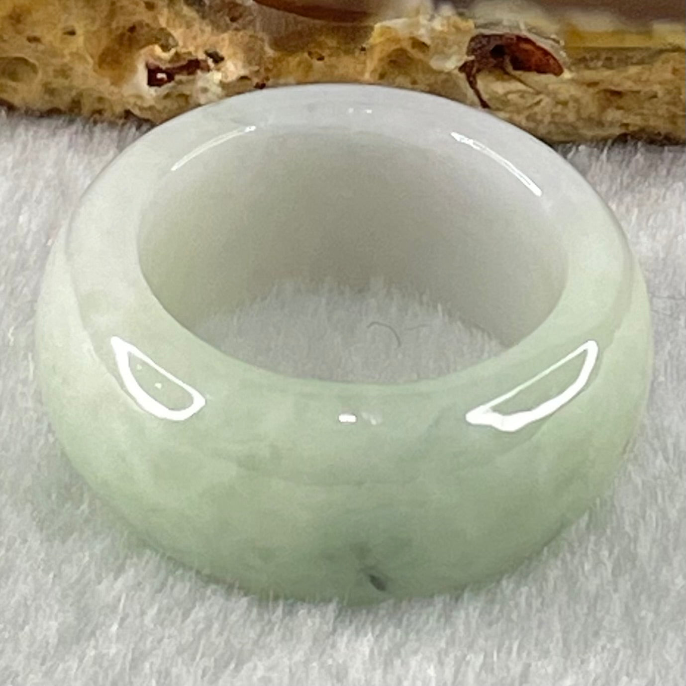 Type A Light Lavender with Green Patches Jadeite Ring 11.08g 11.3 by 8.9mm US9.8 HK22 (Slight Internal Line) - Huangs Jadeite and Jewelry Pte Ltd