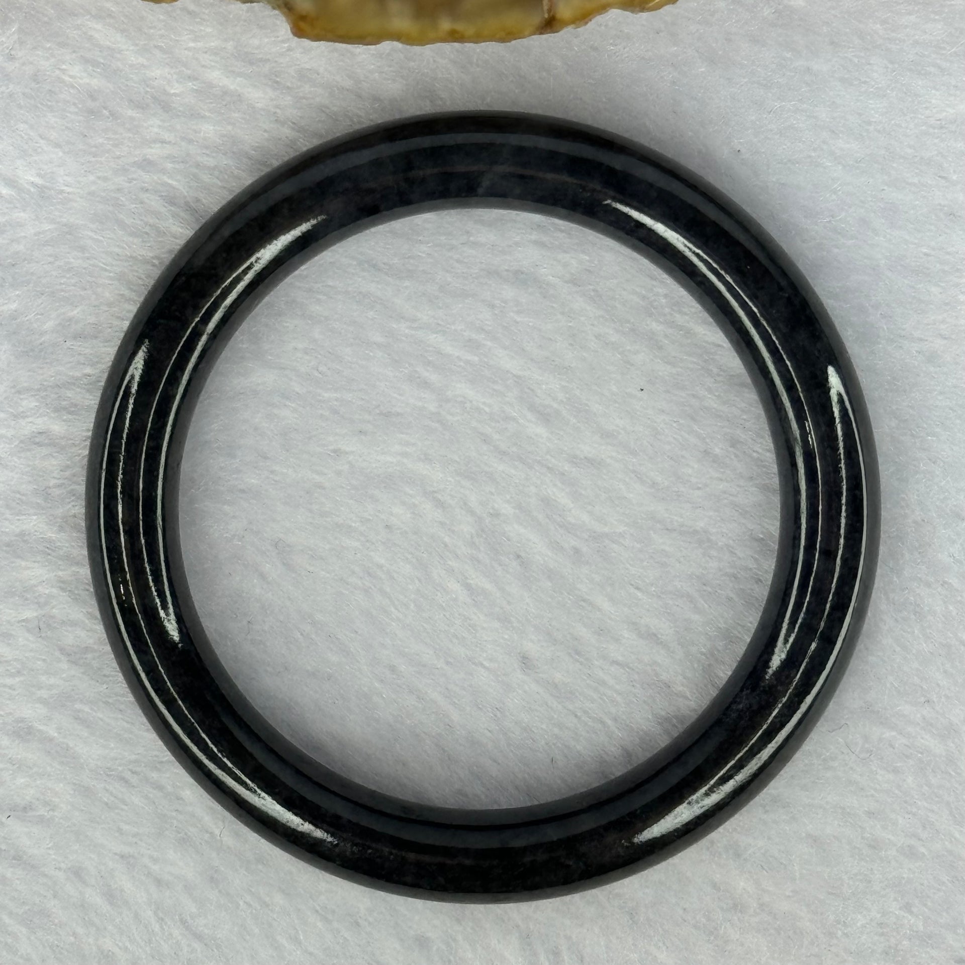 Type A Black Grey Wuji Jadeite Baby Bangle 16.18g Internal Diameter 40.1mm 6.5 by 6.4mm - Huangs Jadeite and Jewelry Pte Ltd