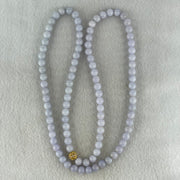 Type A Full Lavender Jadeite Beads Necklace 57.74g 66cm 7.0mm 98 Beads - Huangs Jadeite and Jewelry Pte Ltd