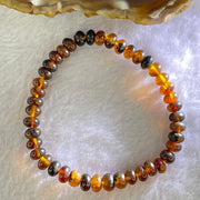 Natural Dark Brownish Yellow Medicine Amber Beads Bracelet 天然抚顺药珀手链 4.28g 15cm 6.6mm 42 Beads - Huangs Jadeite and Jewelry Pte Ltd