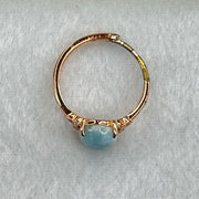 Natural Larimar in S925 Silver Rose Gold Color Ring (Adjustable Size) 1.82g 9.9 by 8.0 by 4.0mm - Huangs Jadeite and Jewelry Pte Ltd