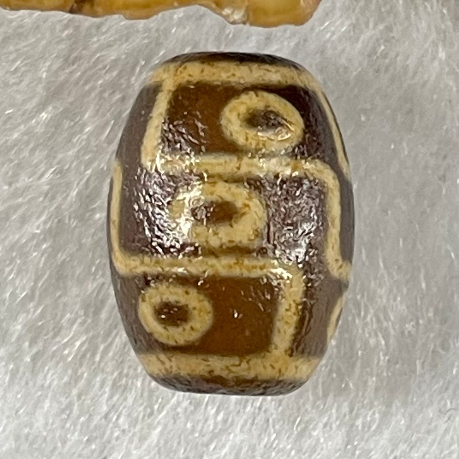 Natural Powerful Tibetan Old Oily Agate 9 Eyes Dzi Bead Heavenly Master (Tian Zhu) 九眼天诛 2.06g 13.8 by 10.0mm - Huangs Jadeite and Jewelry Pte Ltd