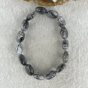 Natural Black Tourmaline Round Beads Bracelet 19.96g 14.5cm 12.0mm 15Beads - Huangs Jadeite and Jewelry Pte Ltd
