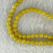 Type A Yellow Jadeite Beads Necklace 26.45g 60cm 5.2mm 124 Beads (Burned) - Huangs Jadeite and Jewelry Pte Ltd