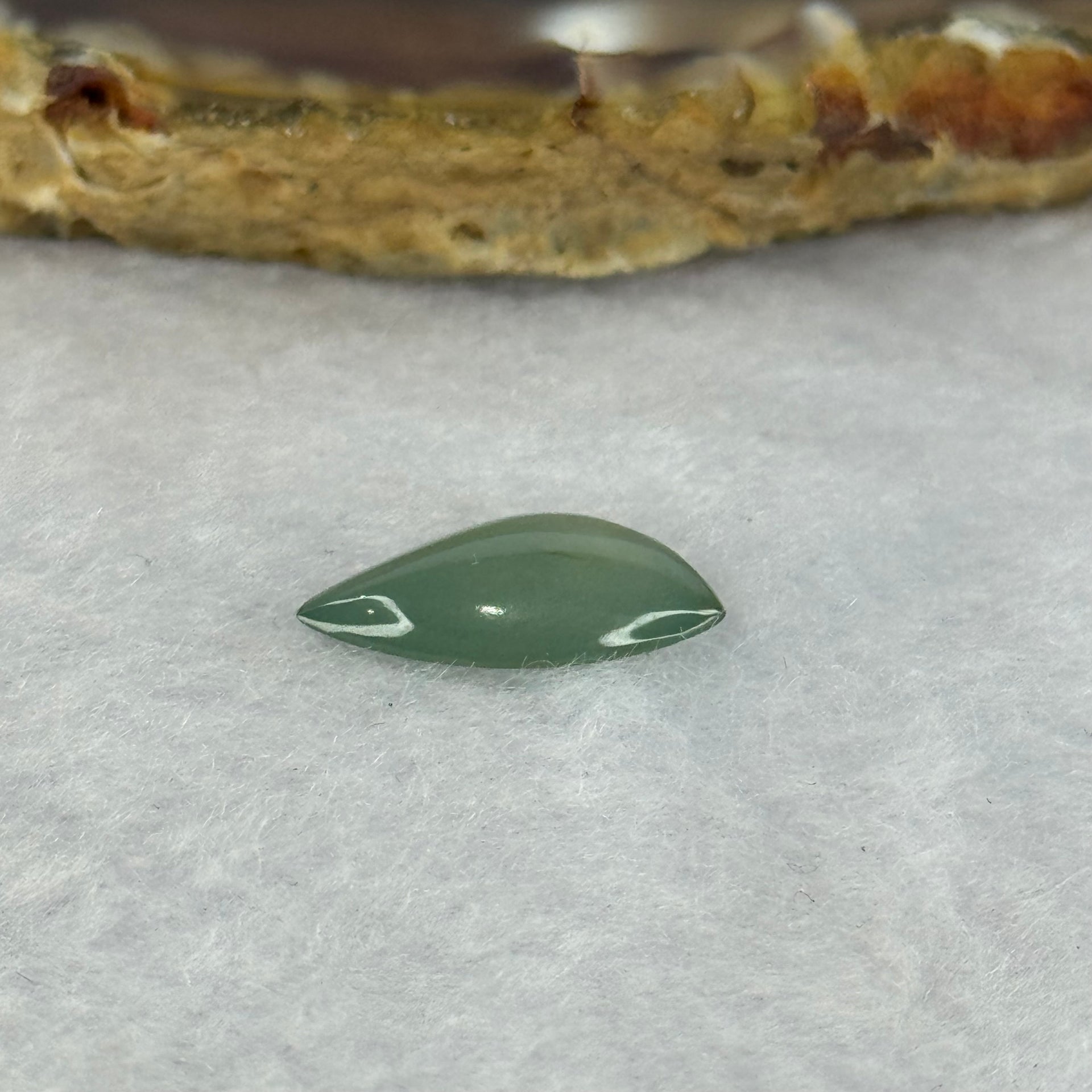 Type A ICY Blueish Green Jadeite Jade Stone For Setting 2.70ct 15.2 by 8.2 by 3.0mm - Huangs Jadeite and Jewelry Pte Ltd