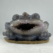 Natural Purpleish Wuji with White Agate with Amethyst 3 Legged Toast Display 1,382.4g 157.0 by 108.0 by 85.0mm - Huangs Jadeite and Jewelry Pte Ltd