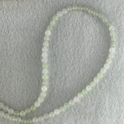 Natural Type A Icy Faint Green to White Jadeite Beads Necklace 26.313g 60cm 5.0mm 126 Beads - Huangs Jadeite and Jewelry Pte Ltd