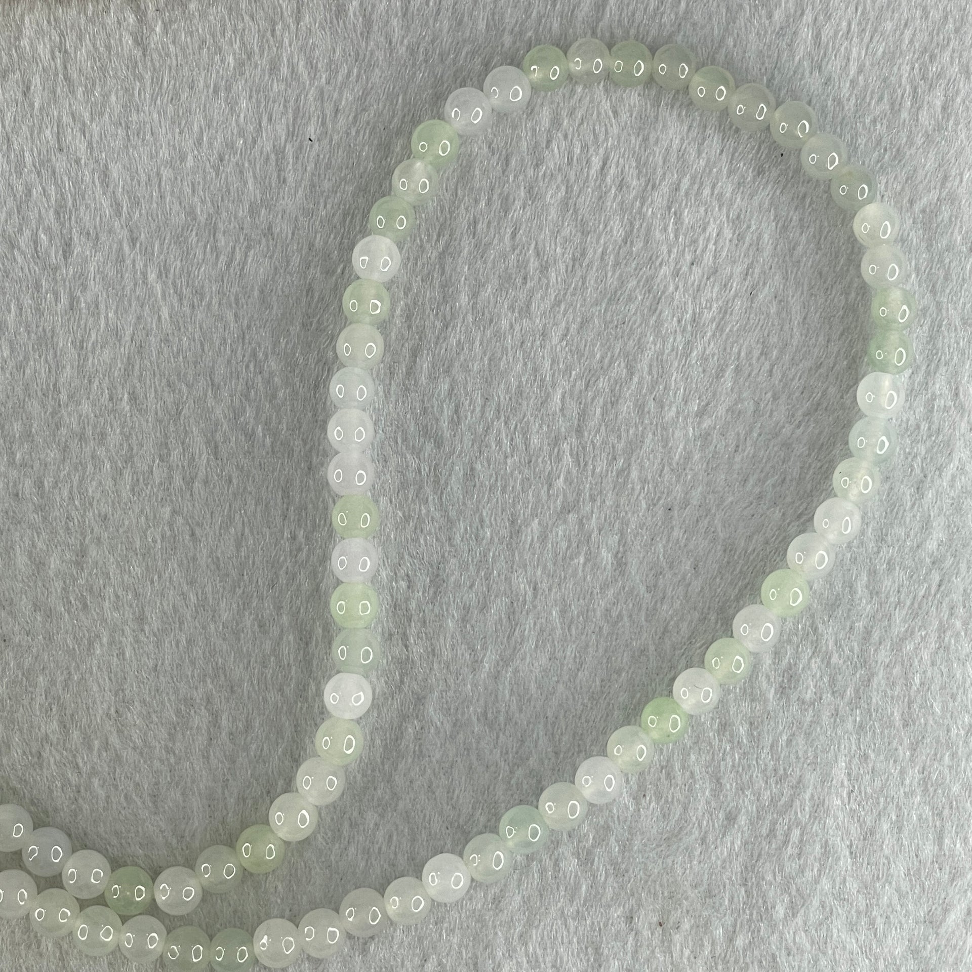 Natural Type A Icy Faint Green to White Jadeite Beads Necklace 26.313g 60cm 5.0mm 126 Beads - Huangs Jadeite and Jewelry Pte Ltd