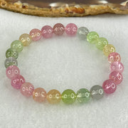 Good Grade Natural Elbaite Tourmaline Beads Bracelet 16.74g 15cm 7.8mm 24 Beads - Huangs Jadeite and Jewelry Pte Ltd