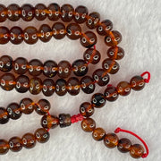 Natural Blood Red Amber Beads Necklace 天然血珀项链 16.14g 58cm 6.1mm 108 Beads - Huangs Jadeite and Jewelry Pte Ltd