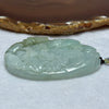 Type A Blueish Green and Green Jadeite Shan Shui with Benefactor Pendent 83.03g 72.7 by 47.6 by 13.1mm - Huangs Jadeite and Jewelry Pte Ltd