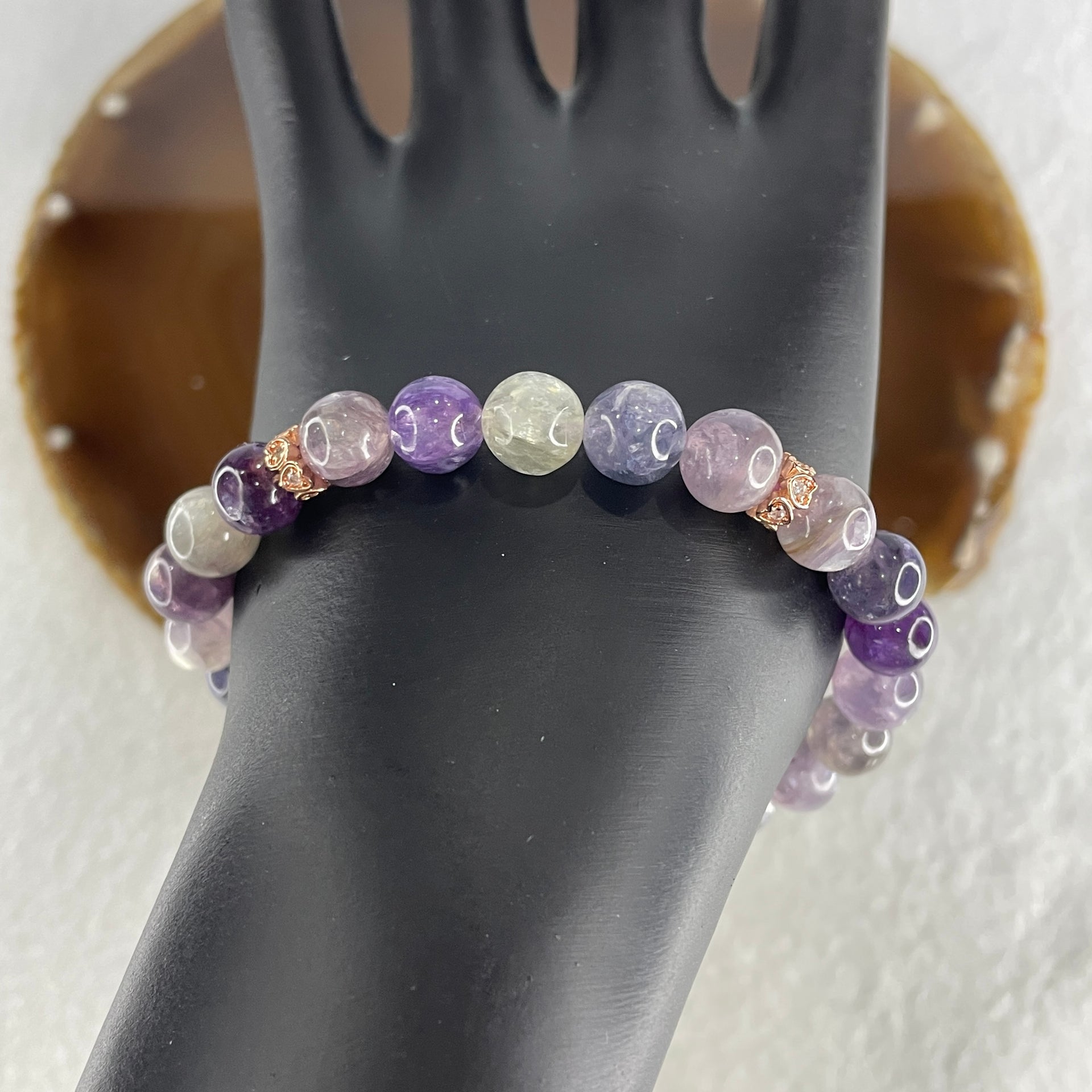 Unknown Purple Beads Bracelet 18.65g 16cm 8.2mm 23 Beads - Huangs Jadeite and Jewelry Pte Ltd