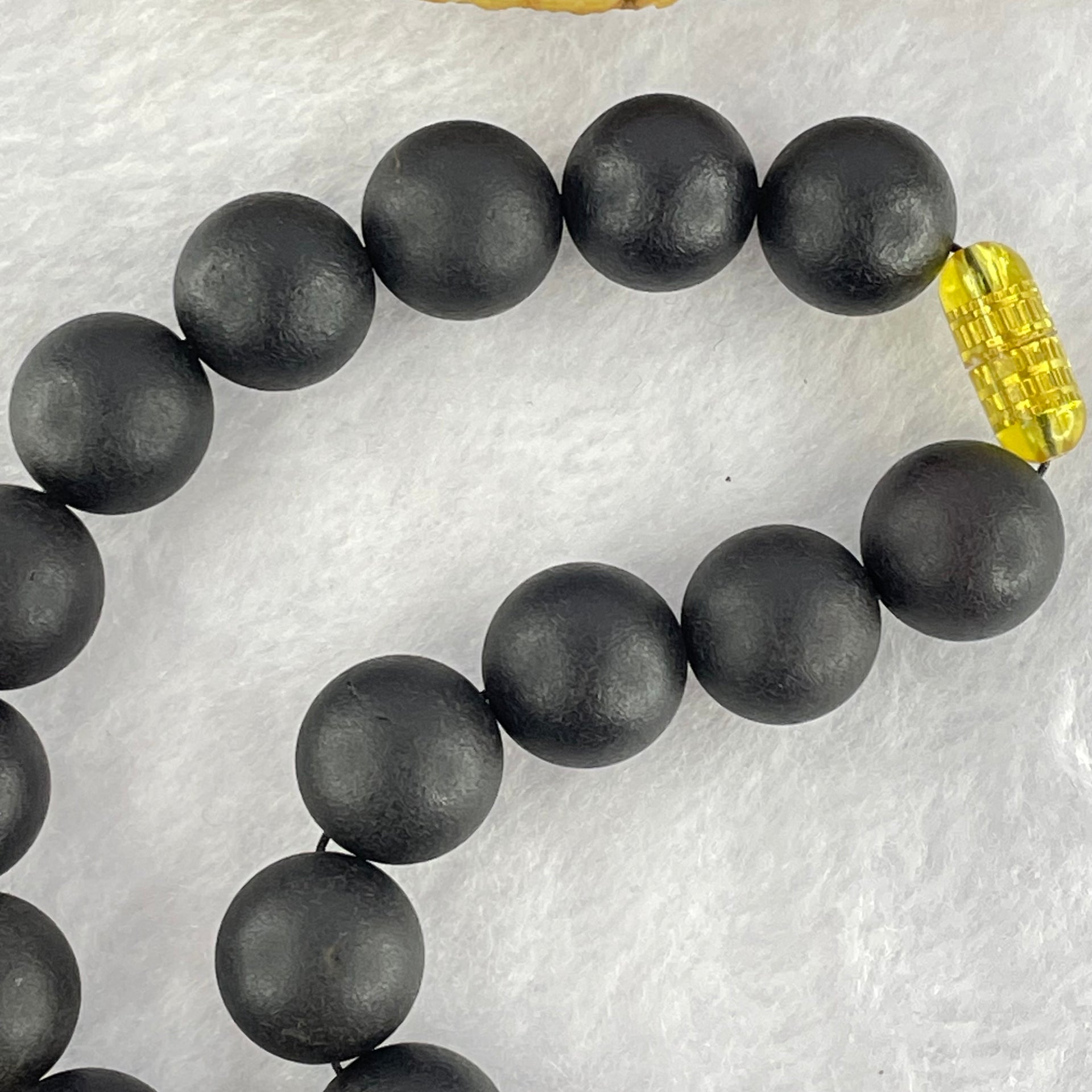 Natural Black Gold King Amber Beads Bracelet 天然大黑天翁琥珀项链 39.25g 46cm 12.1mm 40 Beads - Huangs Jadeite and Jewelry Pte Ltd