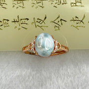 Natural Larimar in S925 Silver Rose Gold Color Ring (Adjustable Size) 1.99g 10.2 by 8.2 by 5.5mm - Huangs Jadeite and Jewelry Pte Ltd