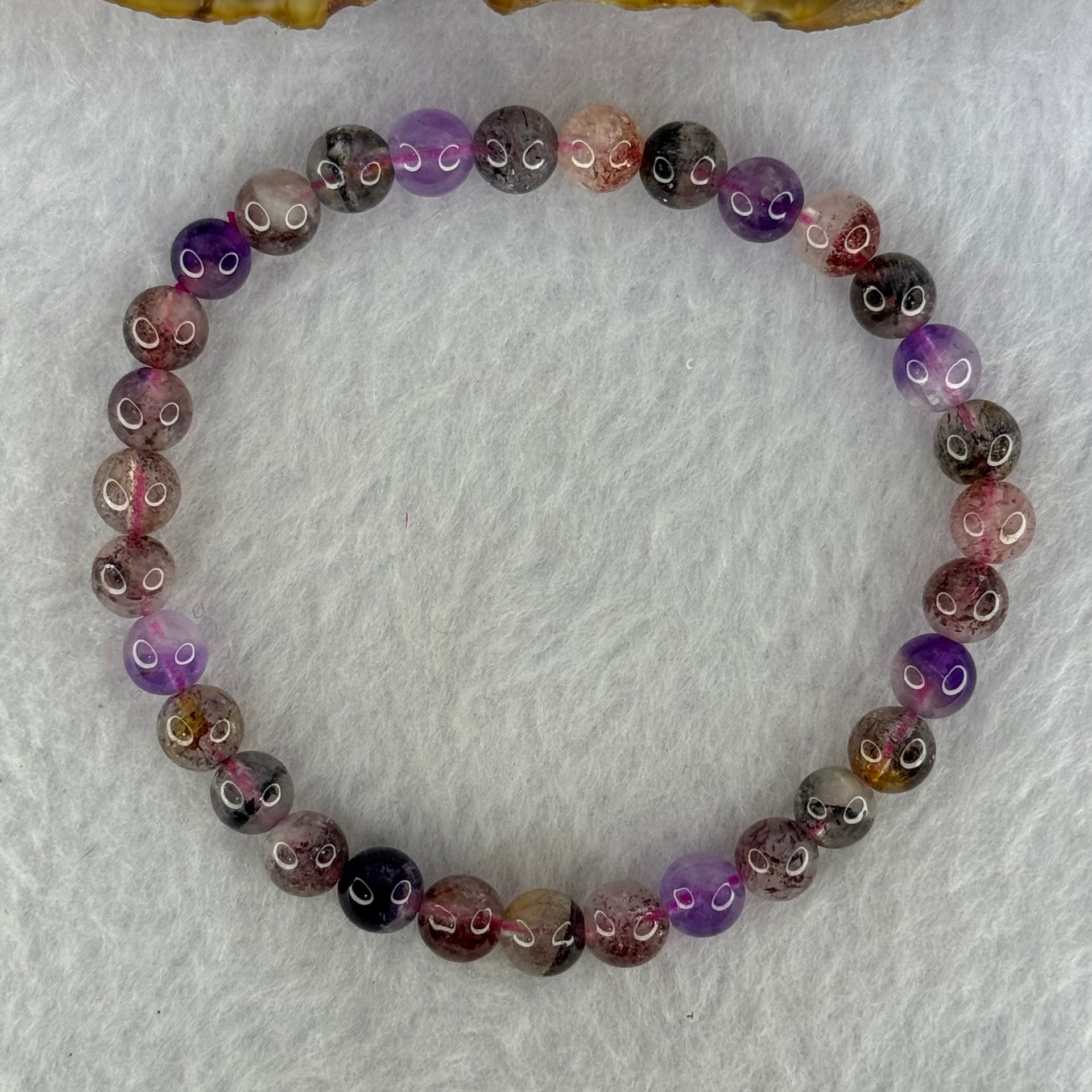 Natural Super 7 Beads Bracelet 10.46g 16.5cm 6.3mm 31 Beads - Huangs Jadeite and Jewelry Pte Ltd