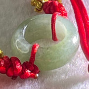 Type A Blueish Green Jadeite Ping An Kou String Bracelet 2.85g 14.8 by 6.1mm - Huangs Jadeite and Jewelry Pte Ltd