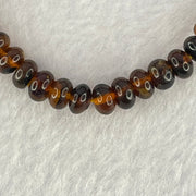Natural Dark Brownish Yellow Medicine Amber Beads Bracelet 天然抚顺药珀手链 4.21g 14.5cm 6.7 by 42 Beads - Huangs Jadeite and Jewelry Pte Ltd