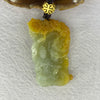 Grand Master Type A Green with Yellow Jadeite  Guan Yin and Dragon 御龙观音 Pendent 67.34g 68.0 by 41.3 by 13.4mm - Huangs Jadeite and Jewelry Pte Ltd