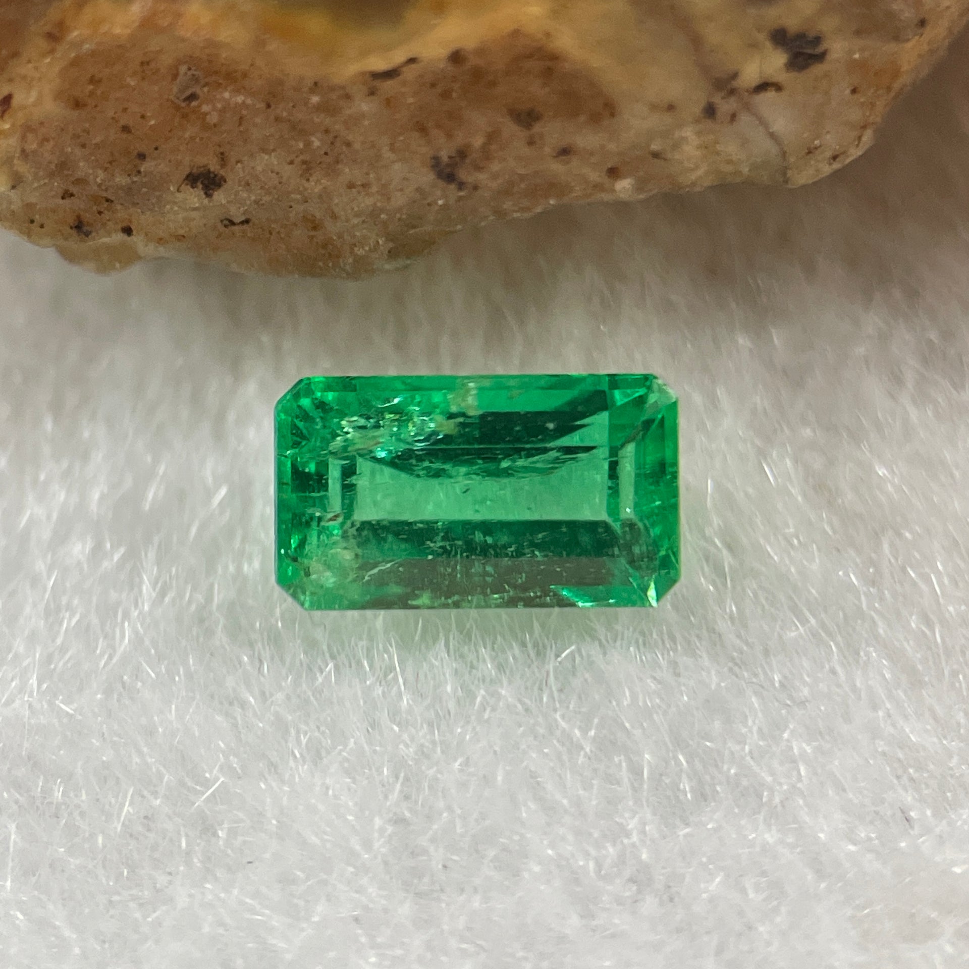 Natural Colombia Green Emerald (Beryl) Cut-Cornered Rectangular step cut 0.64ct 6.8 by 4.0 by 3.1mm - Huangs Jadeite and Jewelry Pte Ltd