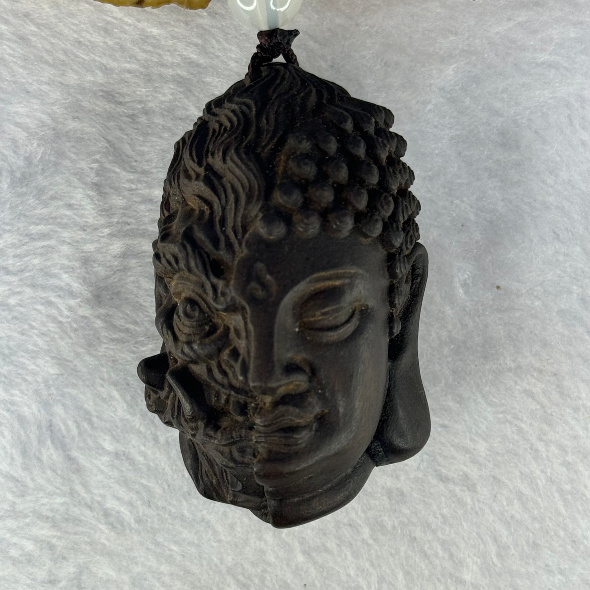 Natural Agarwood Good vs Evil Head Wooden Handplay 40.58g 58.0 by 36.5 by 36.5mm - Huangs Jadeite and Jewelry Pte Ltd