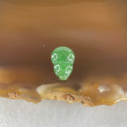 Type A Old Mine Full Green Jadeite Hulu Charm Stone For Setting 0.31g 9.6 by 6.5 by 2.8mm - Huangs Jadeite and Jewelry Pte Ltd