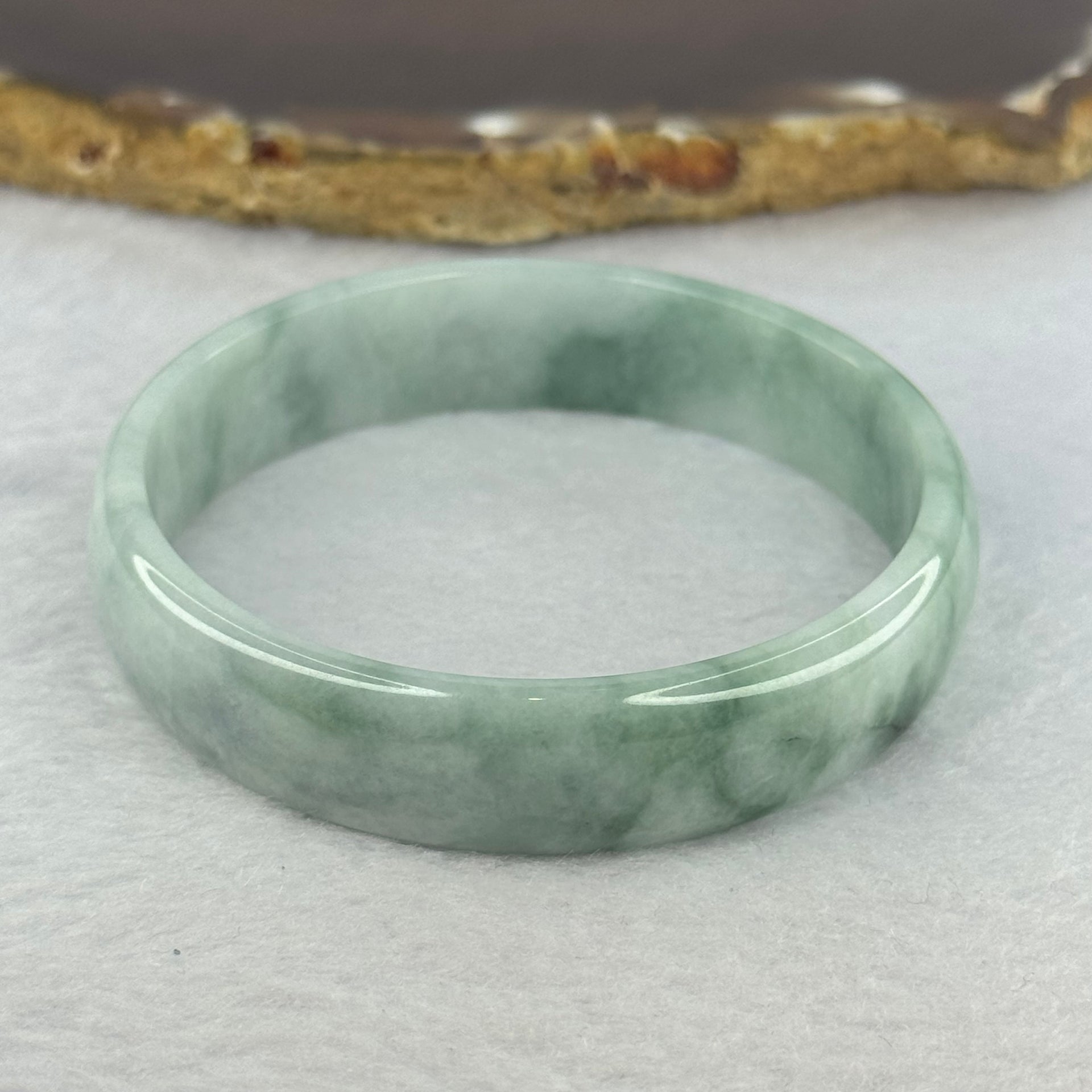 Type A Deep Green and Lavender Piao Hua Jadeite Bangle 27.61g Internal Diameter 52.4mm 12.6 by 5.5mm (Internal Line) - Huangs Jadeite and Jewelry Pte Ltd