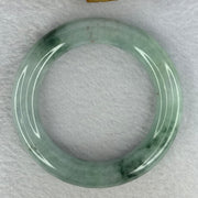 Type A Green with Blueish Green Piao Hua Jadeite Bangle Internal Diameter 54.7mm 90.87g 13.4 by 12.4mm (Very Slight External Rough) - Huangs Jadeite and Jewelry Pte Ltd