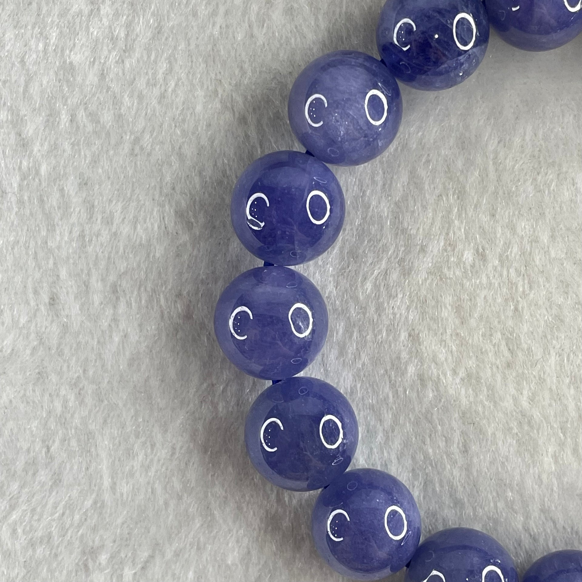 Above Average Grade Natural Blue Tanzanite Beads Bracelet 46.67g 16cm 11.8mm 17 Beads - Huangs Jadeite and Jewelry Pte Ltd