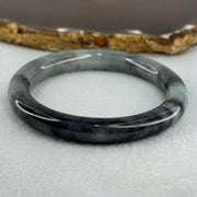 Type A Faint Green and Greyish Black Piao Hua Jadeite Bangle Internal Diameter 50.9mm 35.22g 8.6 by 8.4mm (Very Slight Internal Lines) - Huangs Jadeite and Jewelry Pte Ltd