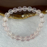 Natural Rose Quartz Beads Bracelet 天然玫瑰石英珠手链 22.49g 17cm 9.1mm 22 Beads - Huangs Jadeite and Jewelry Pte Ltd