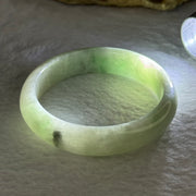 Type A Green With Grey Patch Jadeite Bangle 40.11g Internal Diameter 49.0mm 12.6 by 7.3mm (External Line) - Huangs Jadeite and Jewelry Pte Ltd