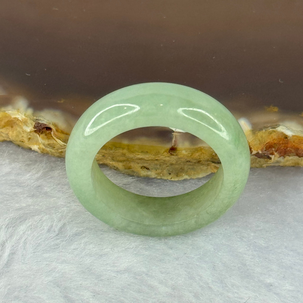 Type A Green Jadeite Ring 4.18g 6.3 by 3.9mm US7.25 HK16 - Huangs Jadeite and Jewelry Pte Ltd