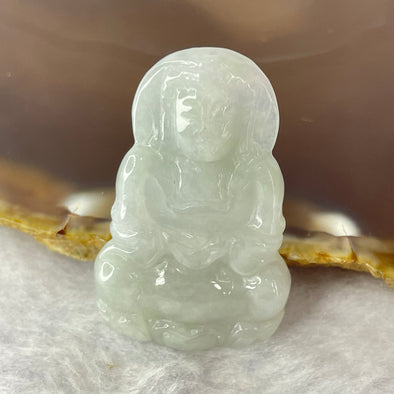 Type A Green Jadeite Guan Yin Pendant 6.98g  38.6 by 24.5 by 5.3mm - Huangs Jadeite and Jewelry Pte Ltd