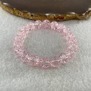 Crackle Pink Quartz Beads Bracelet 25.71g 15cm 10.5mm 20 Beads - Huangs Jadeite and Jewelry Pte Ltd