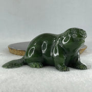 Natural Dark Green Serpentine Seal Display 481.5g 118.0 by 92.6 by 58.6mm - Huangs Jadeite and Jewelry Pte Ltd