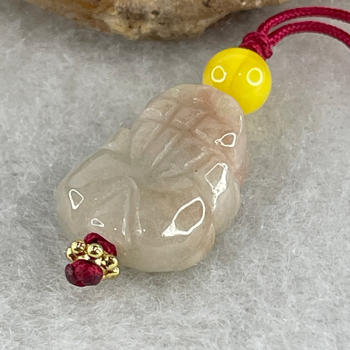 Natural Type A Light Brownish-Red Jadeite Pixiu Charm | Wealth-Attracting Mythical Beast & Protection Talisman (2.39g | 15.6 x 11.6 x 5.5mm) - Huangs Jadeite and Jewelry Pte Ltd