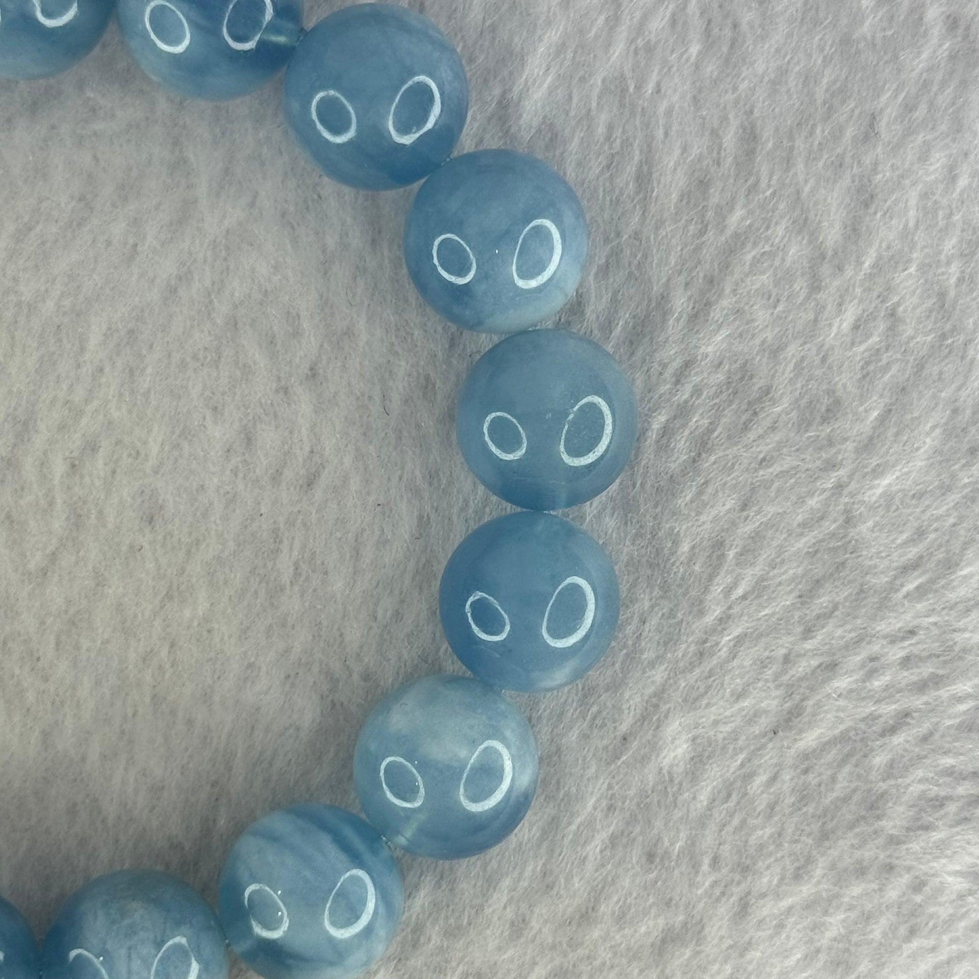 Natural Aquamarine Beads Bracelet 48.94g 19cm 12.9mm 17 Beads - Huangs Jadeite and Jewelry Pte Ltd