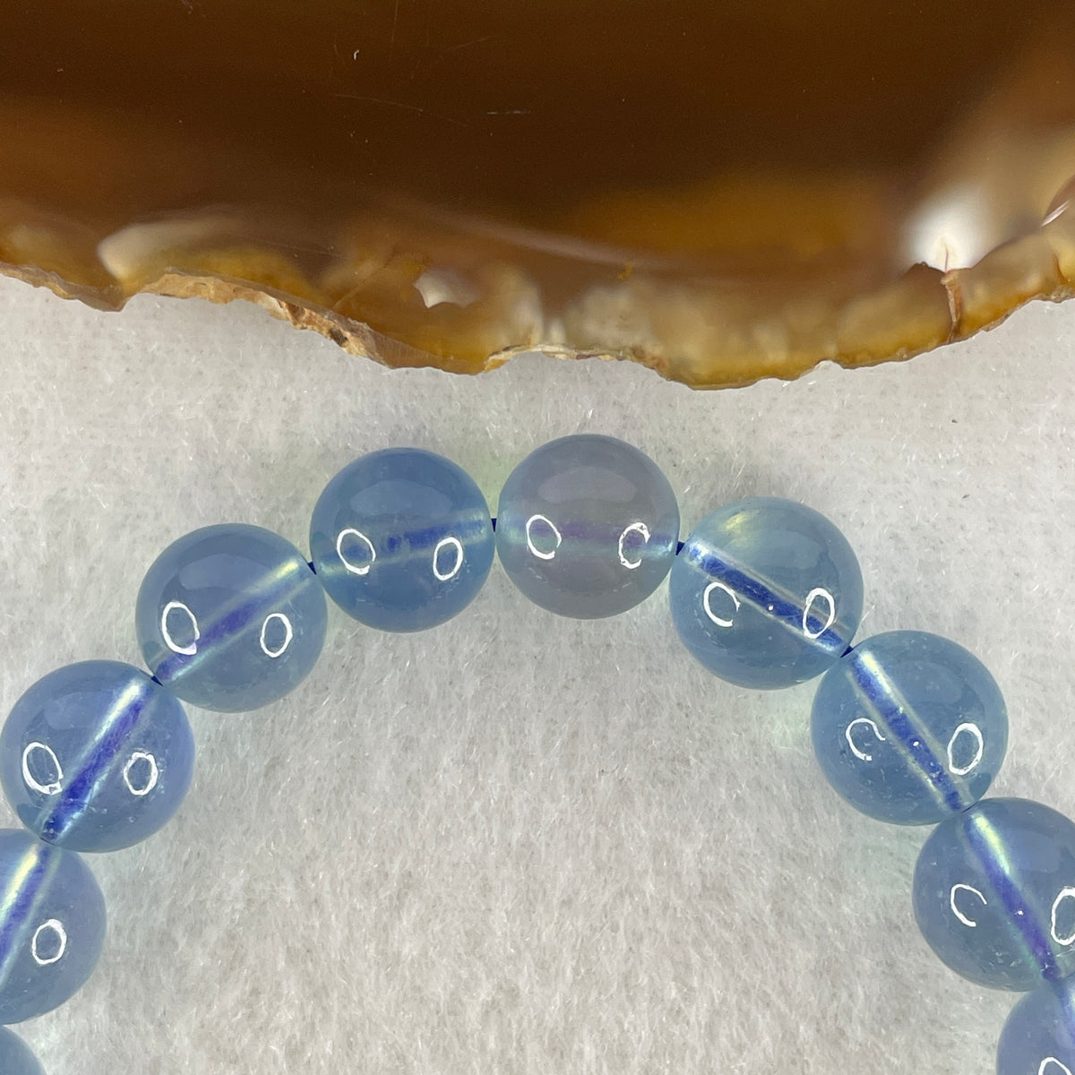 Certified Good Grade Natural Aquamarine Beads Bracelet | 15.5cm with 19 Beads 10.3mm (26.50g | Ocean Blue Translucency |Throat & Third Eye Chakra Harmony, Tranquil Communication & Serene Wealth Shield)