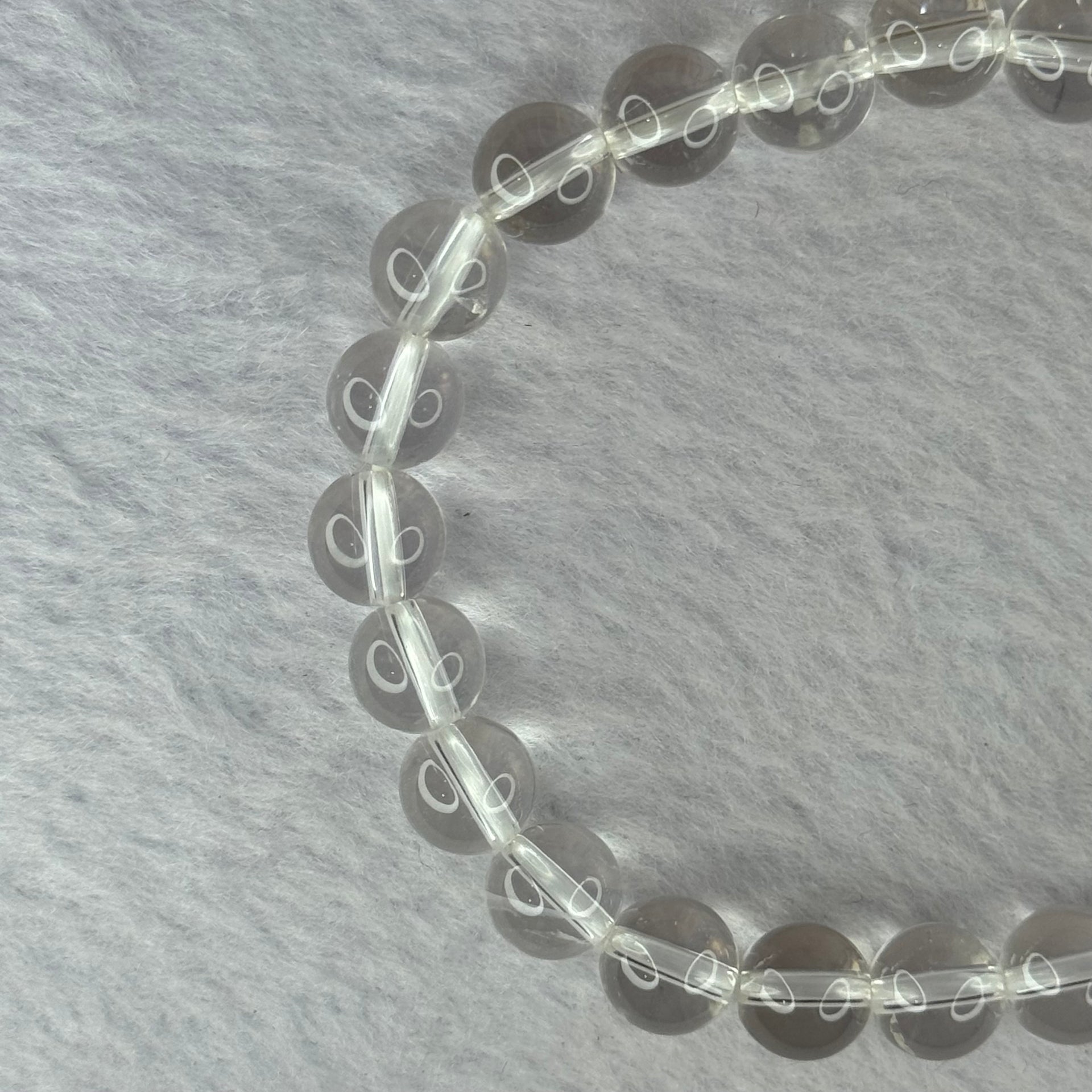Natural Clear Quartz Bracelet 天然白水晶手链 18.61g 16.5cm 8.4mm 24 Beads - Huangs Jadeite and Jewelry Pte Ltd
