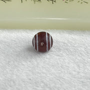 Tibetan Old 4 Lines Round Agate Dzi Bead 1.42g 10.2 by 10.0mm - Huangs Jadeite and Jewelry Pte Ltd