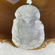 Type A Lavender and Light Blueish Green Jadeite Cai Shen Ye God Of Fortune Pendant 53.7g 53.0 by 37.4 by 12.3mm - Huangs Jadeite and Jewelry Pte Ltd