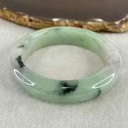 Type A Green Lavender with Dark Green Piao Hua Jadeite Bangle 58.88g Internal Diameter 52.7mm 12.9 by 8.7mm (Internal Lines with External Rough, Burnt) - Huangs Jadeite and Jewelry Pte Ltd