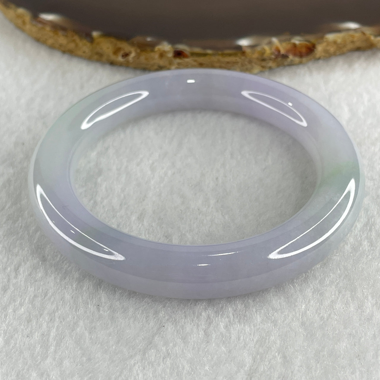 NGI Certified Good Grade Natural Type A Light Lavender with Faint Green Patches Jadeite Bangle 64.80g 324.57cts Inner Diameter 56.25mm External Diameter 78.00mm 10.8 by 11.0mm