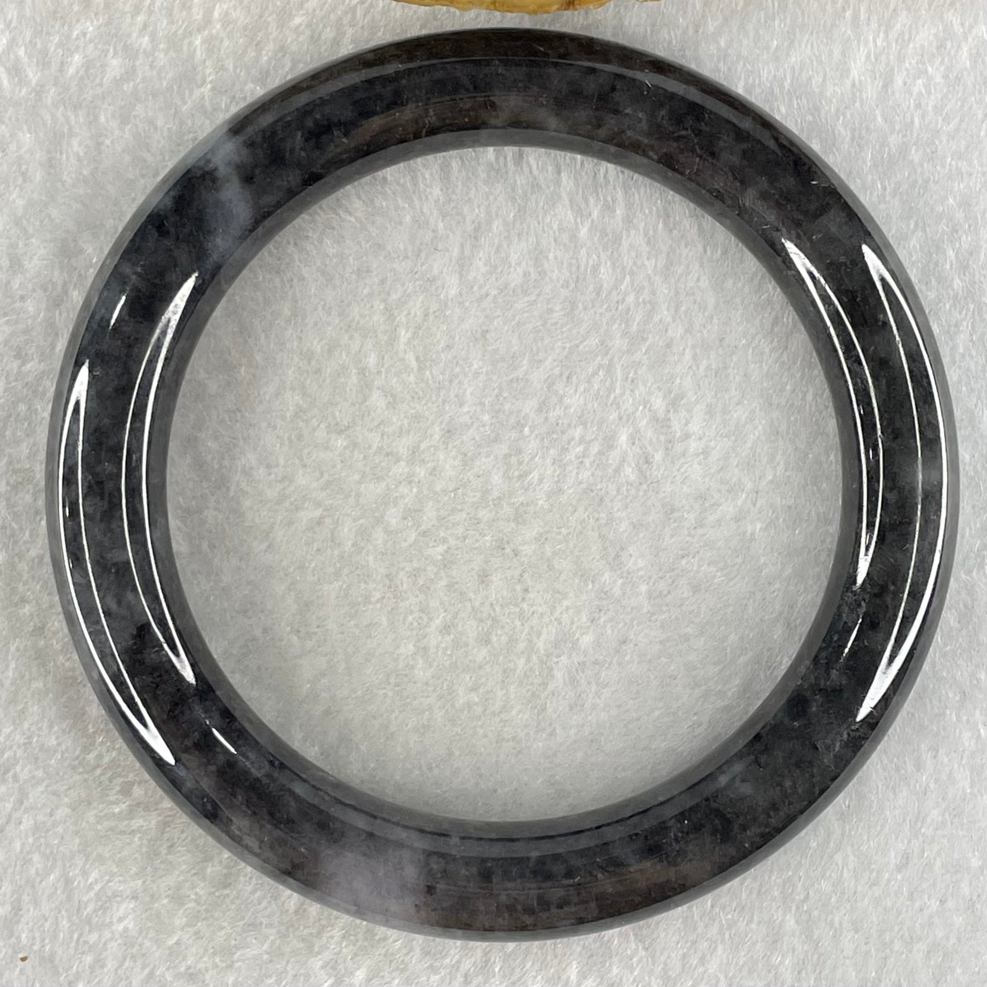 Type A Semi Translucent Wuji Black Grey Jadeite Bangle 50.42g Internal Diameter 55.8mm 9.6 by 10.6mm (No Visible Line) - Huangs Jadeite and Jewelry Pte Ltd