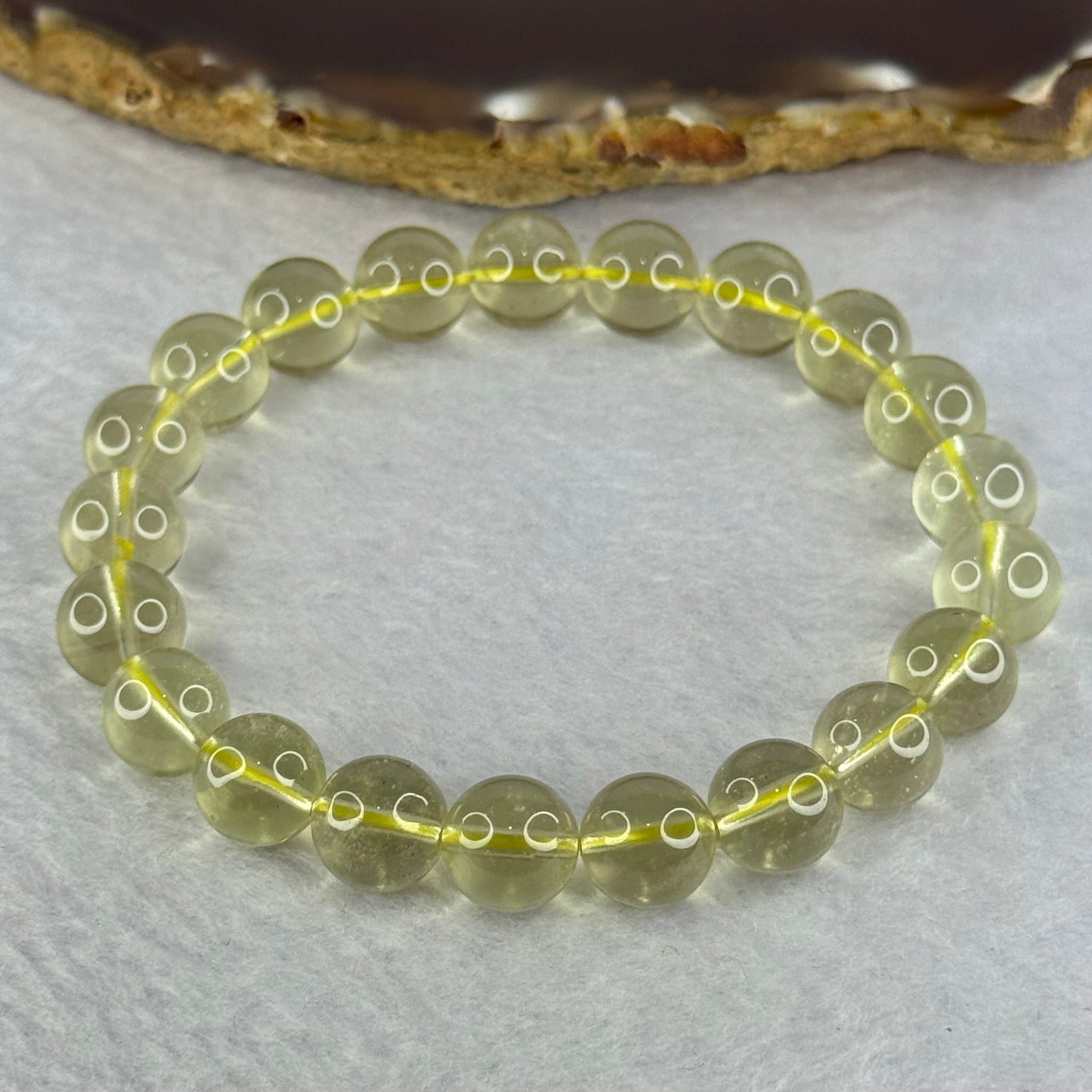 Natural Libyan Moldavite Meteorite Crystal Beads Bracelet 天然利比亚陨石手链 22.62g 17.5cm 9.9mm 21 Beads - Huangs Jadeite and Jewelry Pte Ltd